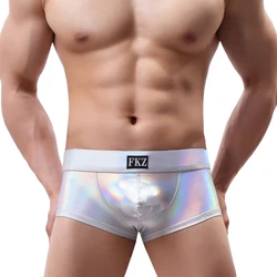 Ropa interior boxer imitación cuero ropa interior hombre cueca masculina boxer para hombre sexy ropa interior hombre