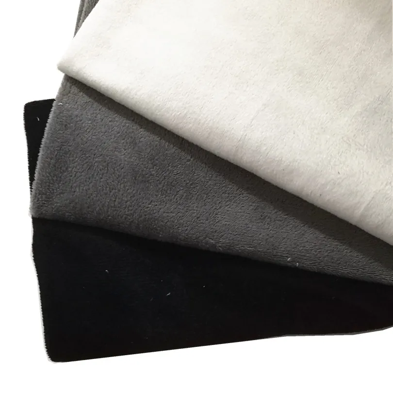 Bianco Grigio Nero Soft Minky Tessuto Pile Pile di Poliestere Spazzolato Tessuti per il Patchwork Cucire Bambola di Pezza Giocattoli di Stoffa 50x50