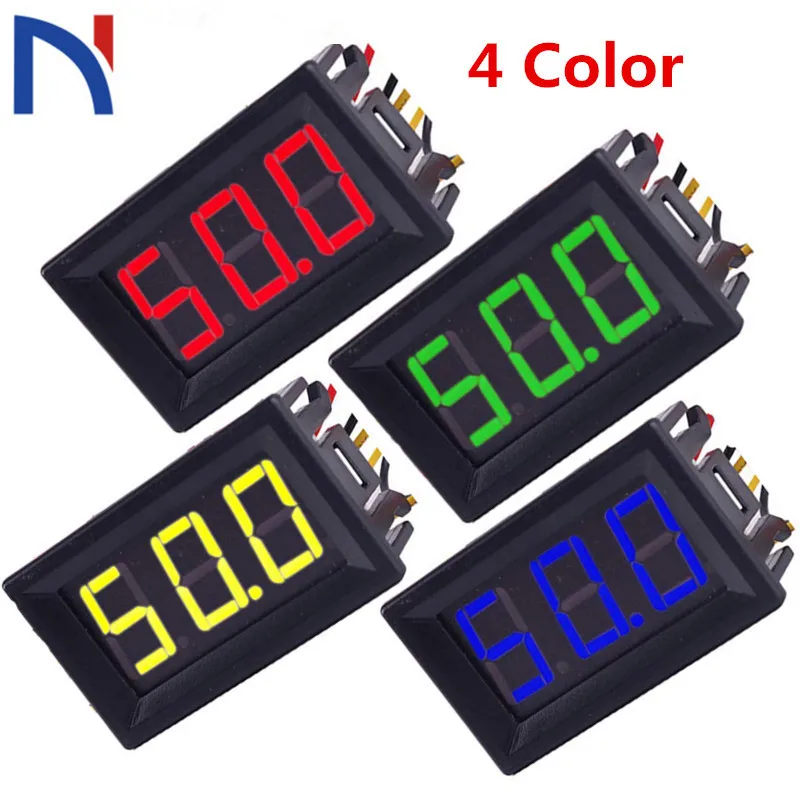 

0.56inch Mini Digital Voltmeter Ammeter 2/5 Wire DC 100V 10A Voltmeter Current Meter Tester Dual LED Display Green Red Blue