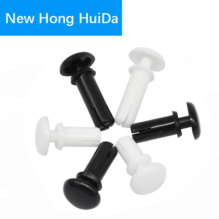 2/2.7/3.1/3.6/4.1/5.1/6.1mm Nylon Plastic R Type Expansion Rivet Nut Buckle Clip PC Board Rivet Fastener Black White