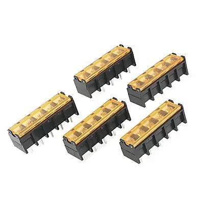 5 Pcs HB-9500 Single Row HB-2/3/4/5/6/78/9/10P Position Screw Terminal Block AC 300V 30A