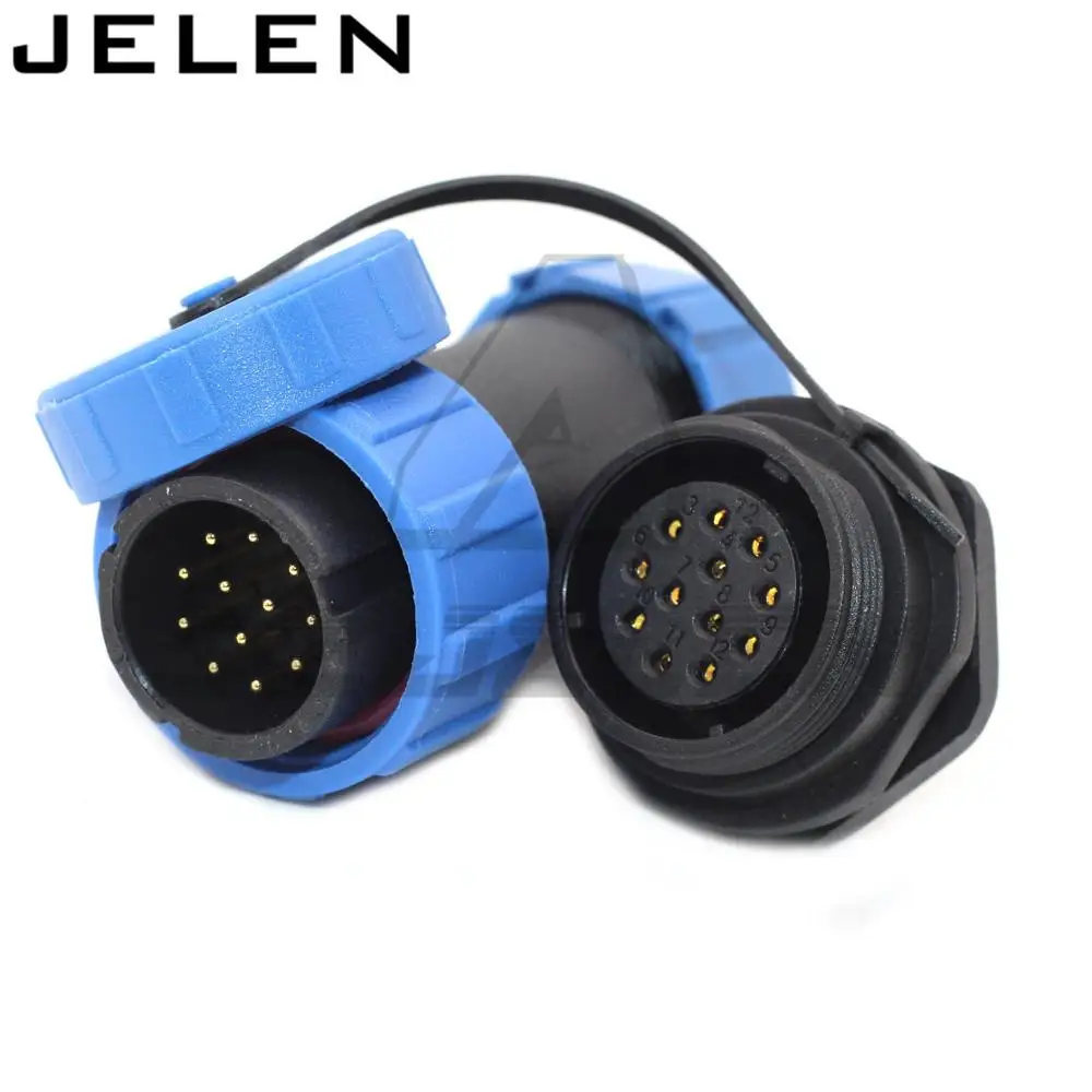 SP2110 , waterproof connector 12 pin plug socket, high voltage current cable connector, LED waterproof connector Male+Female