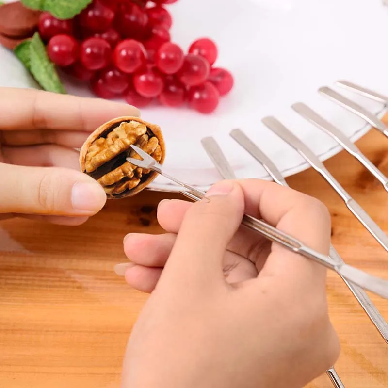 4Pcs/lot Lobster Crab Needle Stainless Steel Crab Fork Multifunctional Walnut Needle Fruit Fork Kitchen Gadgets Seafood Tools