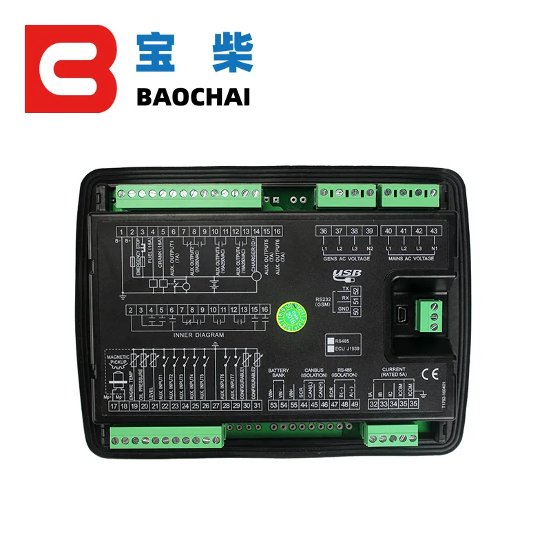 Imagem -02 - Lishi Lxc6110n 6120n Amf Diesel Gerador Conjunto Controller Lcd Auto Start Controller Genconjunto Peças Painel de Circuito Eletrônico