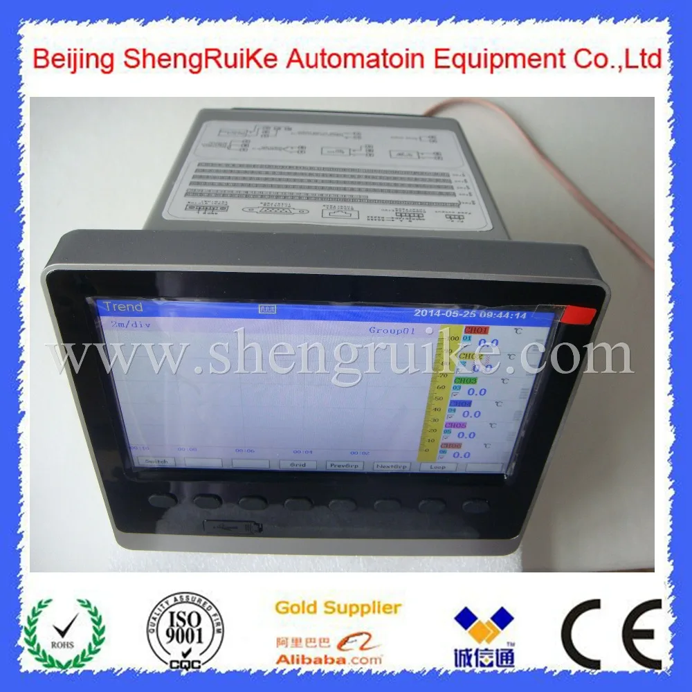 English Menu Color Display 6 channels Data Logger