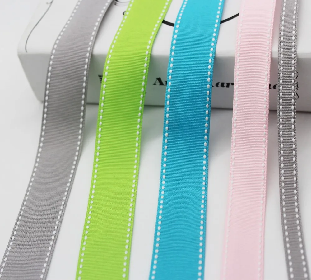 38MM 25MM 22MM 16MM 9MM Stitch Grosgrain Ribbon Top Quality Wedding Trims For DIY Accessories 1-1/2\