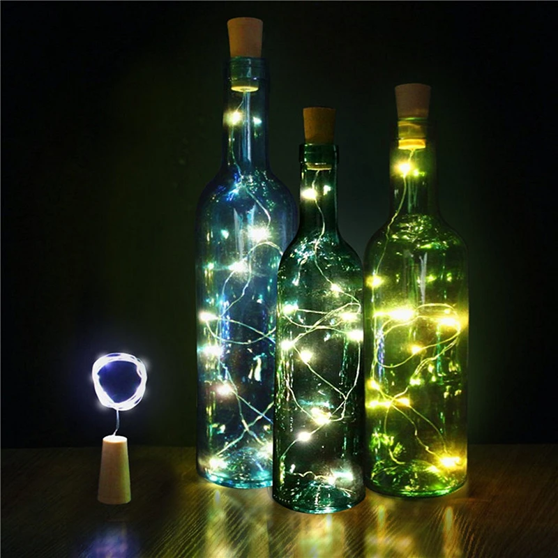 2M LED Garland Copper Wire Corker String Fairy Lights Glass Craft Bottle Christmas Decoration Valentines Wedding Home Party Gift