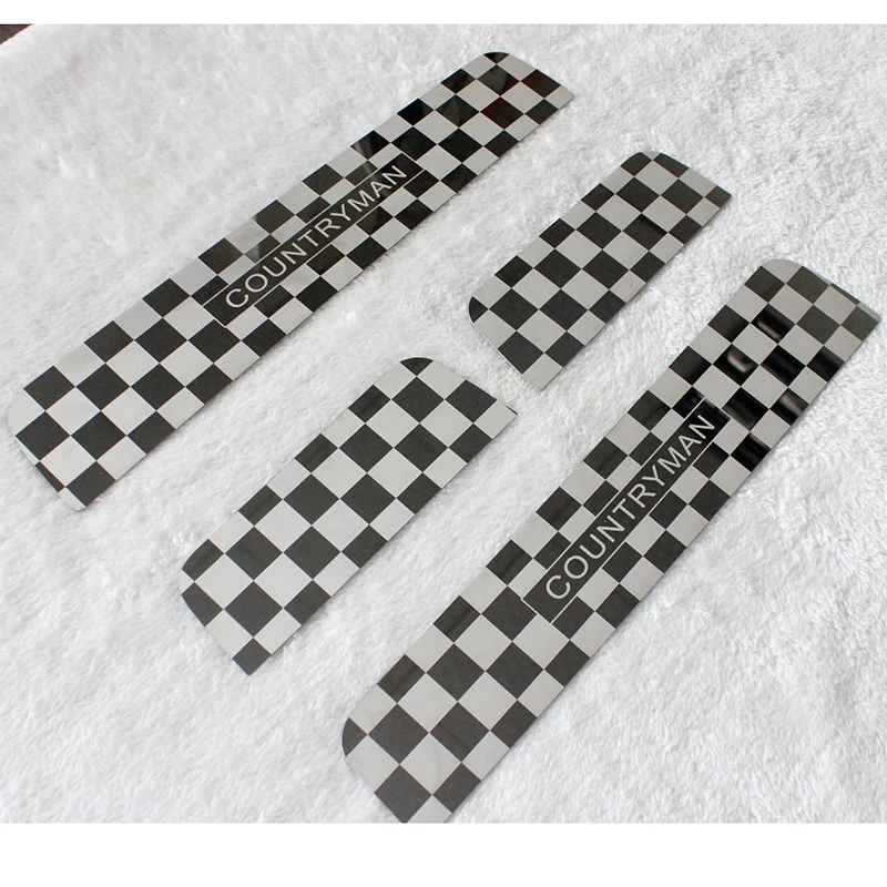 Brand New Tungsten steel Style Black And Silver Color Door Sill Plate Cover For mini countryman R60  (4 Pcs/set)