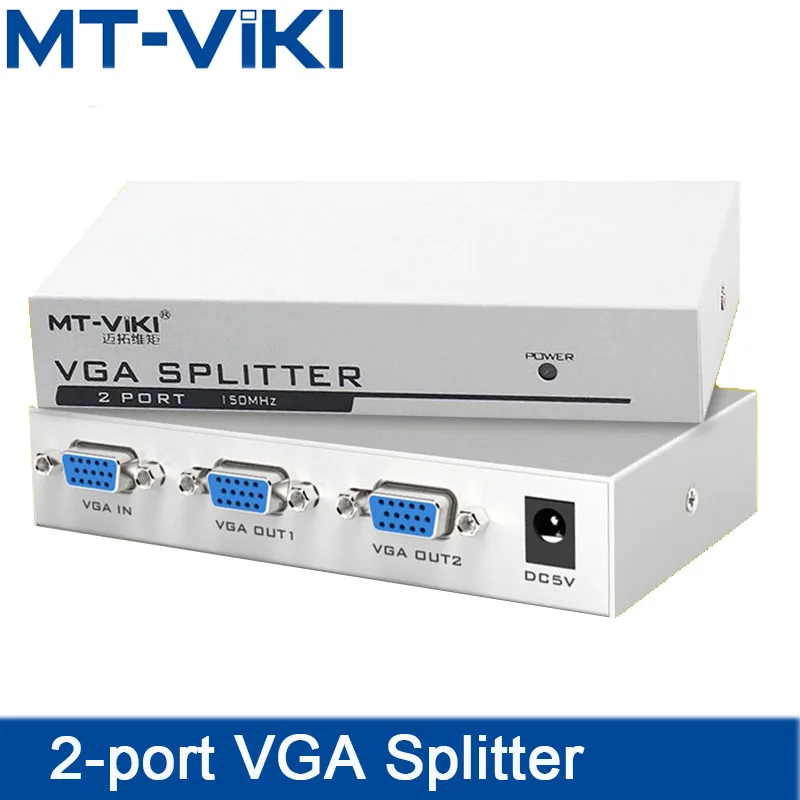 MT-VIKI VGA Splitter 1 Input 2 Output HD Video Splitter 1 Computer Host To Connect Two Monitors Splitter MT-1502