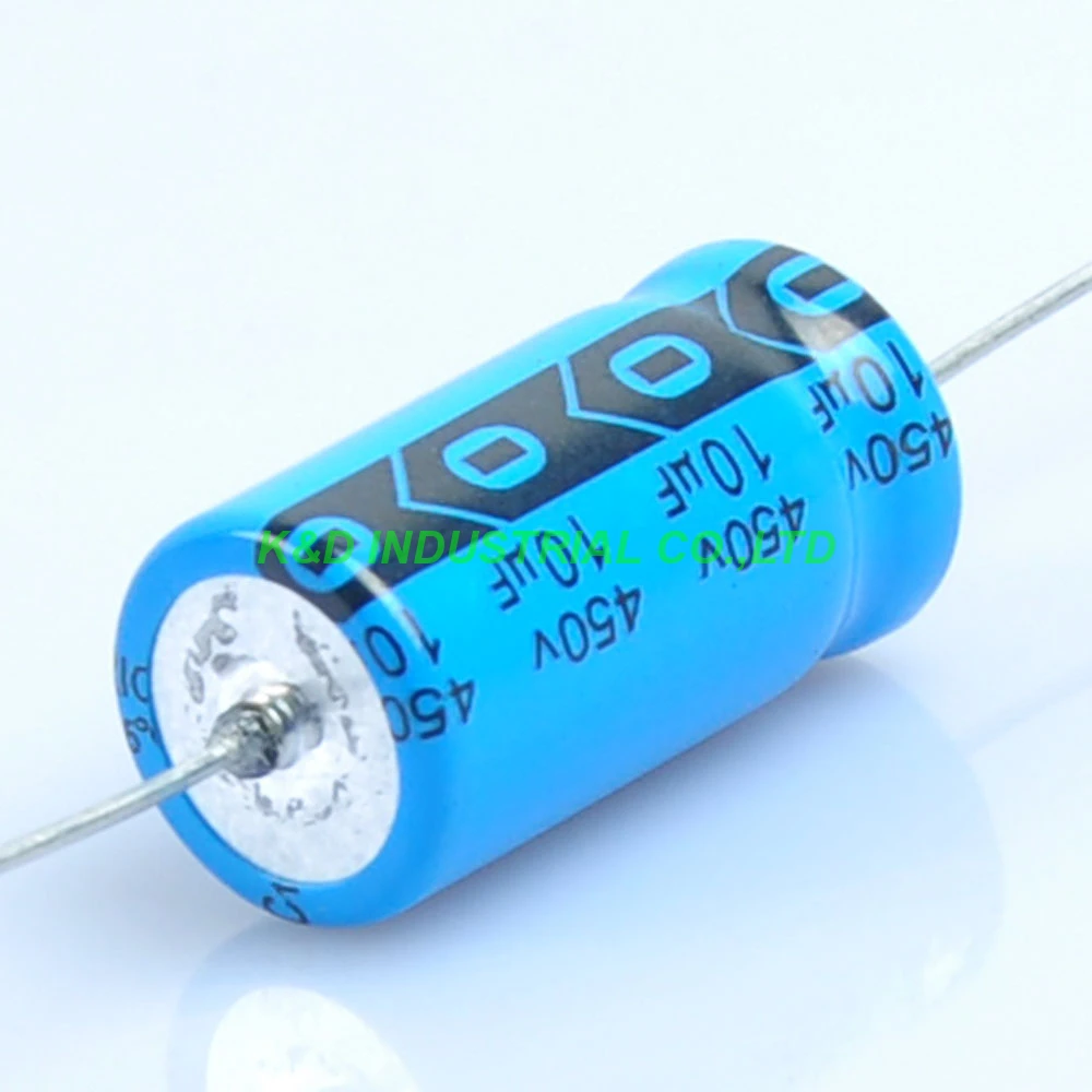 Condensateur électrolytique de tension axiale 10uf 450V, 6 pièces, pour vanne Radio, Tube d'ampli, bricolage