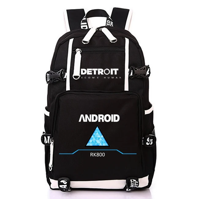 Anime Detroit Become Human Game USB Backpack Bag School Backpacks Laptop Shoulder Bags Cosplay Mochila