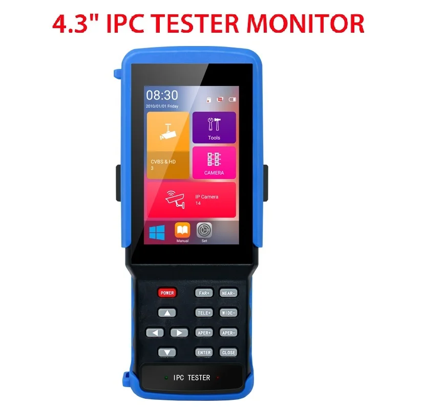 IPC 9310 wifi 4.3'' 5 in one Touchscreen CCTV Tester for IPC/Analog Camera,IPC 4K 8MP, AHD,CVI,TVI,BNC Network Cable Tester