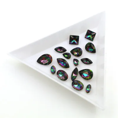 The Hugely Popular! Mix Five Shapes and 8 Sizes Manicure K9 Flame Crystal Glass Rhineston Pointback NAIL ART 16pcs/piece