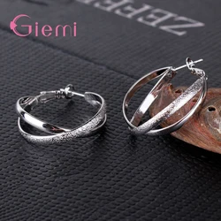 Encantadores pendientes de aro infinitos Color plata/oro/oro rosa joyería de moda para mujer Brincos de Plata de Ley 925 de alta calidad