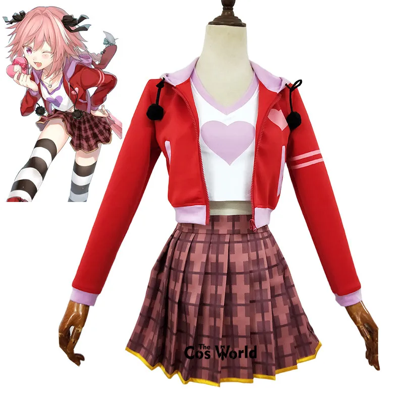 

Fate Grand Order Apocrypha Rider Astolfo Asutorufo Sportswear T-shirt Coat Dress Uniform Outfit Anime Cosplay Costumes