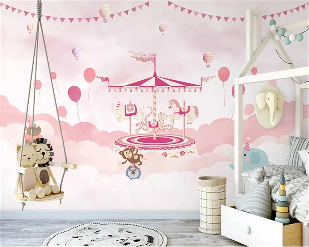 beibehang Custom fashion decorative painting papel de parede	wallpaper Nordic simple unicorn animal children's room background