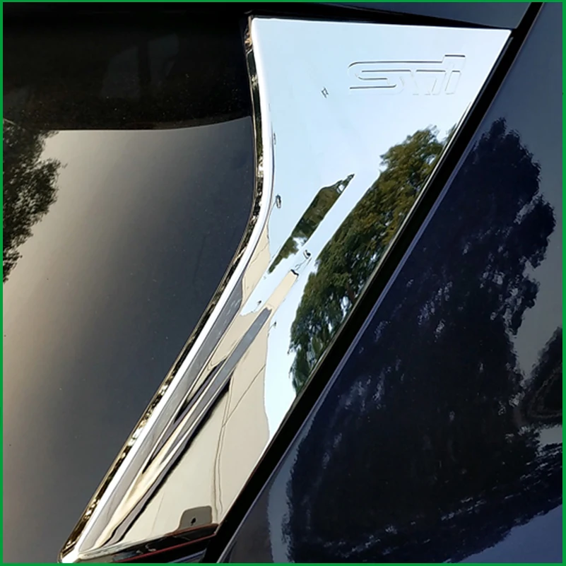 For Subaru XV 2018 2019 ABS Chrome ABS Carbon Fibre Print Exterior Both Side Rear Window Spoiler Triangle Cover Trim Auto Parts