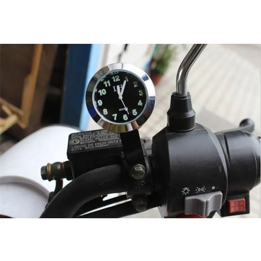 

43mm Motorcycle Handlebar Clock Waterproof Mount for Yamaha Kawasaki Honda Suzuki Harley Silver