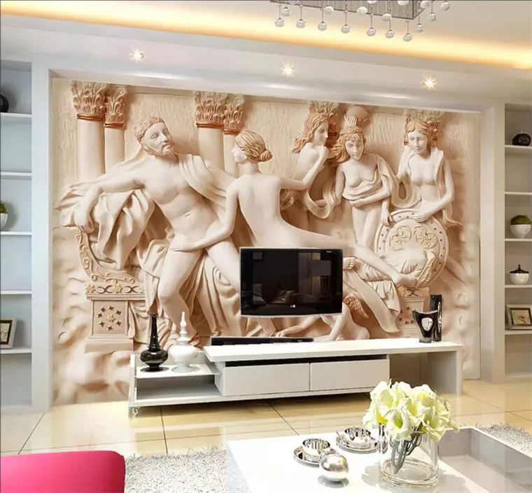 Abstract Art Mural Wallpaper papel de parede 3d Stereo Relief Sculpture Photo Wall paper Hotel Living Room TV Backdrop