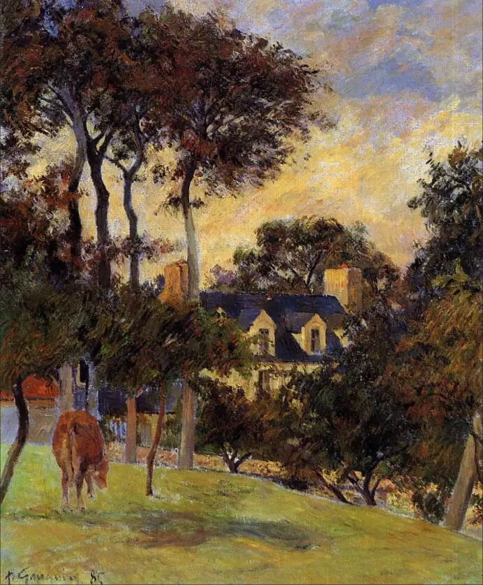 

High quality Oil painting Canvas Reproductions White house (1885) by Paul Gauguin hand painted