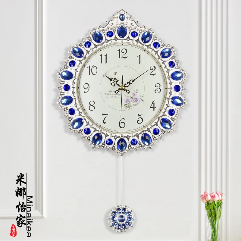 Silent Wall Clock Fashion Creative Personality Quartz Wall Clock Korean Metal Hanging Watch American Pastoral Wall Clocks