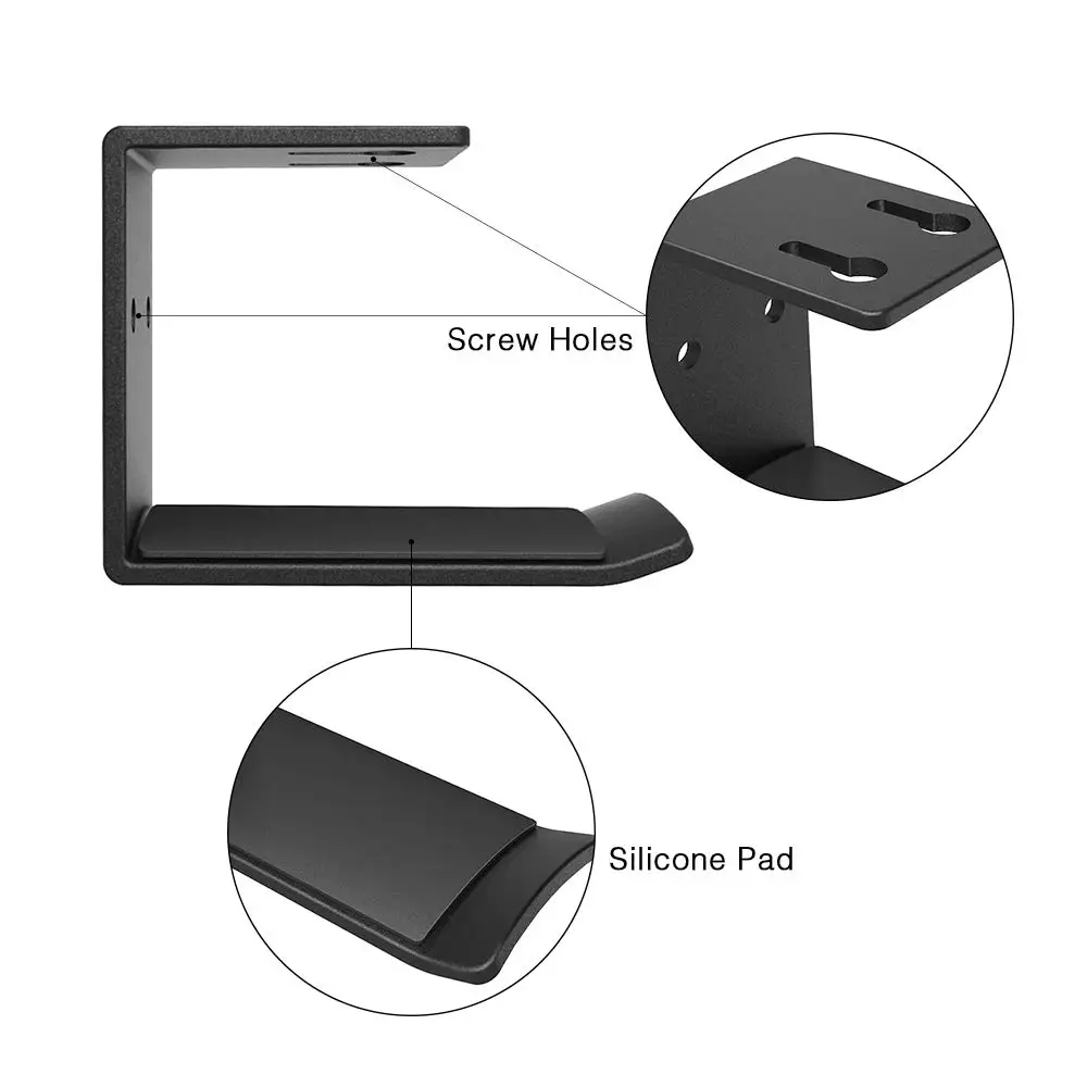 Suporte para fones de ouvido, 6amlifestyle, preto, gancho, montagem embaixo da mesa, para todos os fones