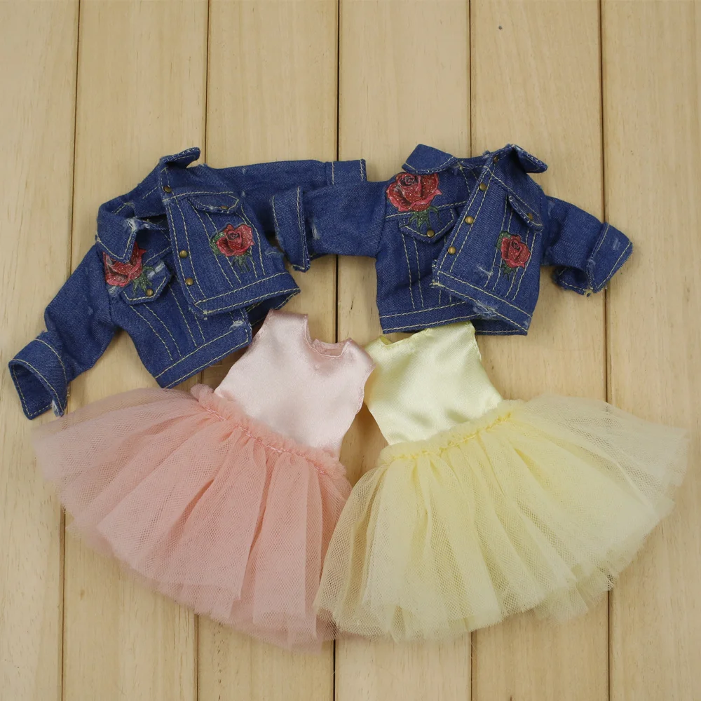 

DBS blyth doll clothes Cute skirt denim jacket two colors 1/6 doll normal joint azone licca icy dolls