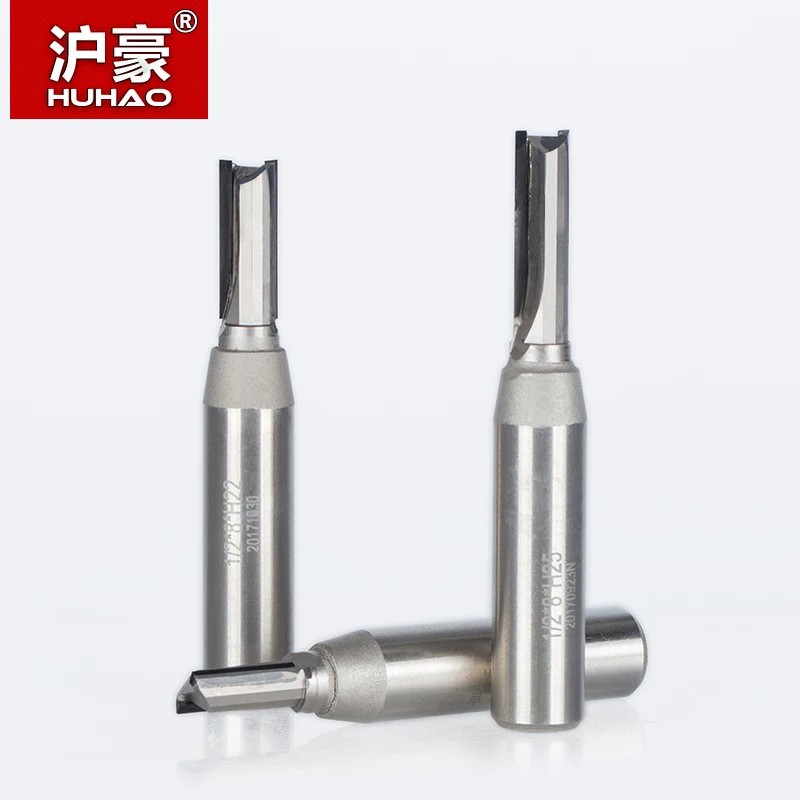 

HUHAO 1pc 1/2" Shank Diamond CVD Coating Straight Router Bits Woodworking Cutter Slotter Engraving Machine Tool PCD Router Bit