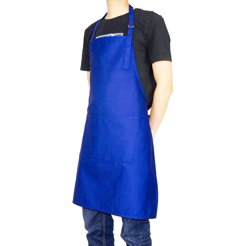 2019 Korean Unisex Waitressing Apron Pockets Adjustable Neck with 2 Pockets 10 Color Shave blue apron tablier apron