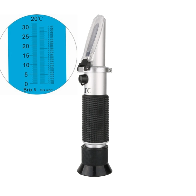 

Рефрактометры для пивного сусла ATC для заваривания вина 0-32% Brix SG Wort Specific Gravity 1.000-1.130 Переносной рефрактометр для пива с коробкой