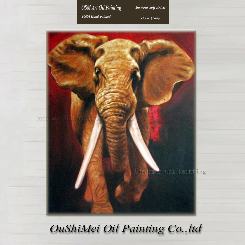 

Hand Painted Elephant Painting Impression Animals Paintings on Canvas Painting Hang Picture Realistic Landscape Oil Painting