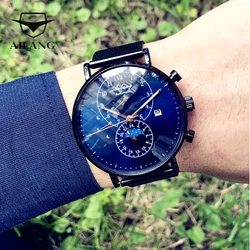 AILANG Brand Men's Mechanical Watch Quality Automatic Minimalist Waterproof Stainless Steel Diesel Watch Diver Simple Style Men