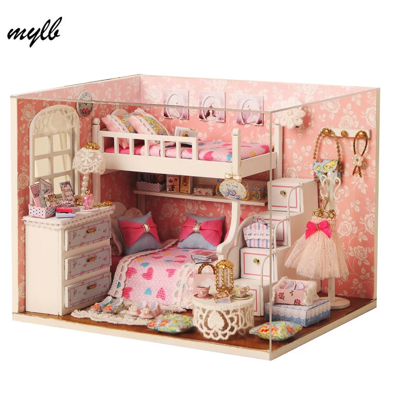 

mylb Doll House Furniture Miniatura Diy Doll Houses Miniature Dollhouse Wooden Toys For Children Grownups Birthday Gift