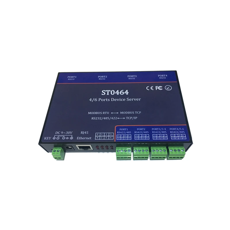 ST0464 four serial port server / Ethernet to serial port / RS232/485/422 serial port to network