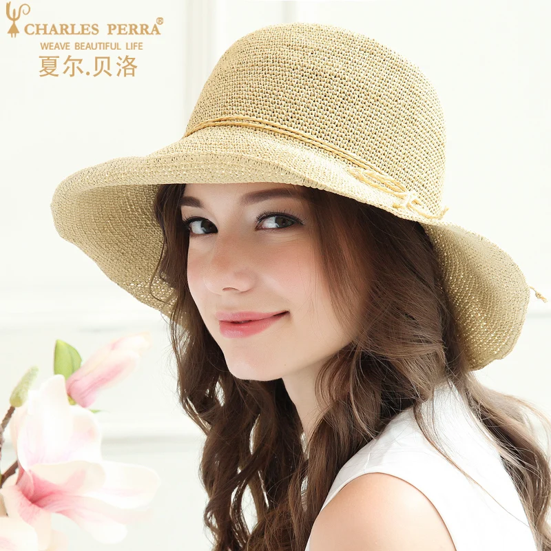 Straw Hat Handmade Women Sun Shade Visor Hats Female Breathable Spring Summer Sunscreen Leisure Holiday Beach Anti-UV Cap H188