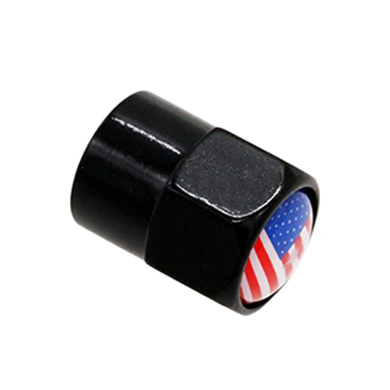 HAUSNN 4Pcs/Pack Car Accessories USA US America Flag Logo Car Wheel Tire Valve Caps for Ford Chevrolet GMC Chrysler Auto Styling