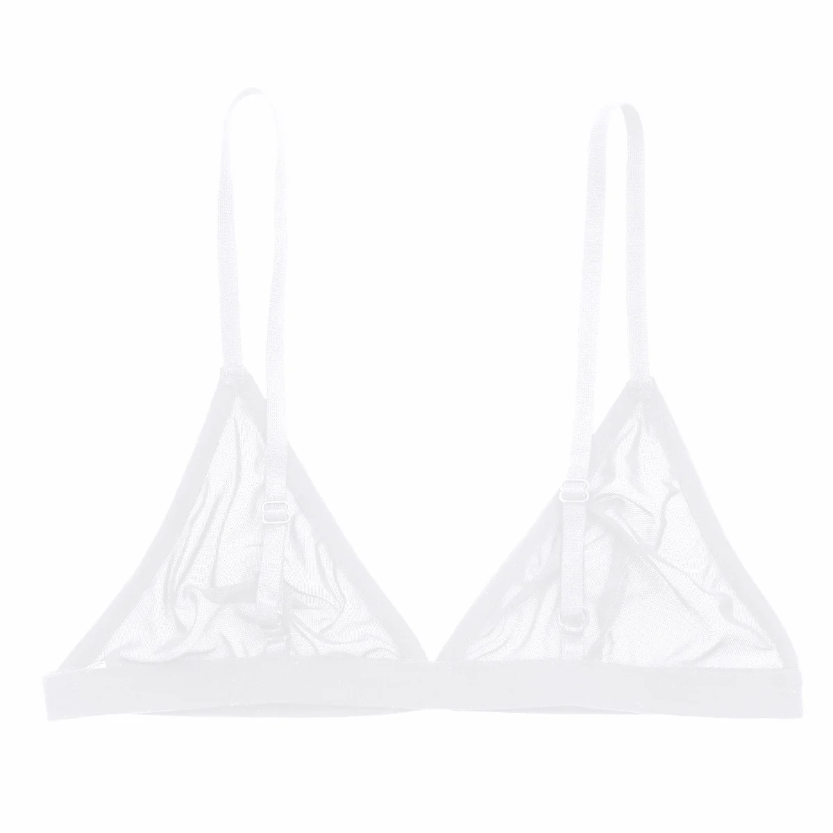 TiaoBug Women Sexy Lingerie Adjustable Straps Bralette Wire-free Unlined Soft Sheer Mesh Bra Lady Intimates Breathable Underwear