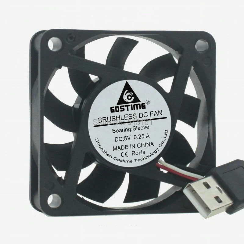 5 Cái Gdstime 60x60x15 mét Không Chổi Than PC CPU Làm Mát USB 5 V Động Cơ 60 mét DC Cooler Fan