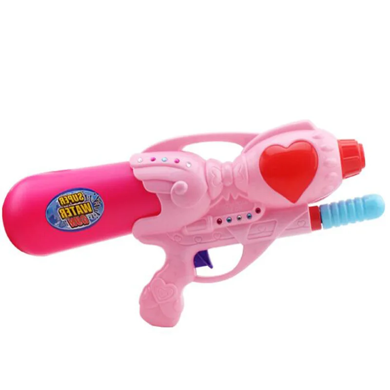 33CM Sommer Outdoor Rosa Mädchen Druck Wasser Pistole Kind Wasser Pistole Pumpen Wasser Spielzeug Einweichen Pumpe Action Wasser Pistole spray Gun