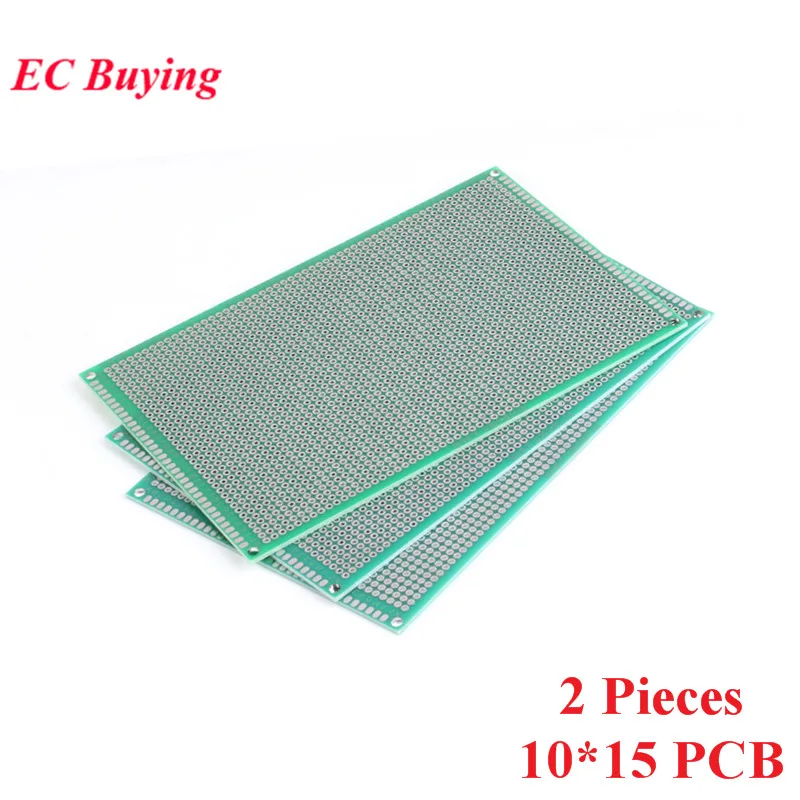 2pcs 10x15cm Double Side Prototype PCB DIY Universal Printed Circuit Board 2.54mm Pitch Protoboard Hole Plate 10*15cm 100*150mm