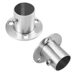Uxcell 2pcs Pipe Fittings Wardrobe Pipe Bracket 26mm 32mm 39mm 50.5mm Dia Wall Mount Floor Rod Flange Socket Hardware Tool