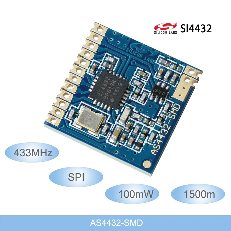 

433Mhz SI4432 100mW Wireless Data Transceiver Module 1500-meter Long Distance Wireless Modules 433M SPI RF module