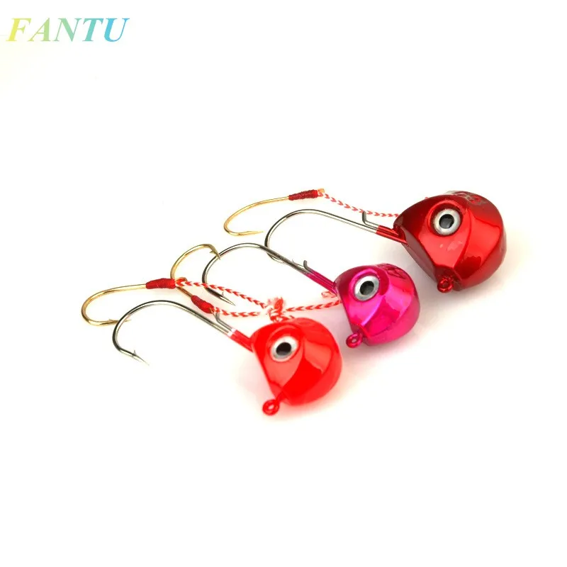 

FANTU Sea Fishing Jig Hooks 40g/80g Squid Hooks Soft Lure Hook With Lead Head Saltwater Fishing Hooks