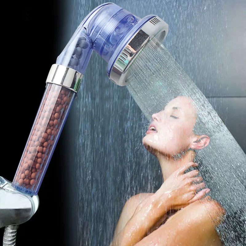 Bathroom Shower Bath Head Healthy Negative Ion SPA Filtered Adjustable 3 Mode High Pressure Handheld Water Saving Shower Head