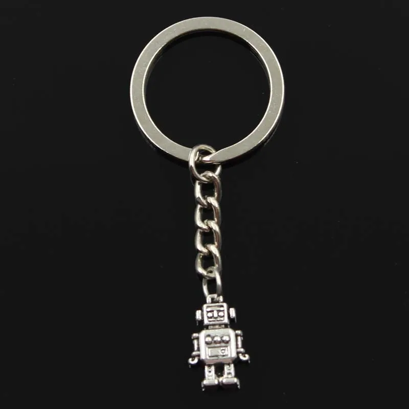 Fashion Mechanic Robot 18x11x4mm Pendant 30mm Key Ring Metal Chain Bronze Silver Color Men Gift Souvenirs Keychain Dropshipping