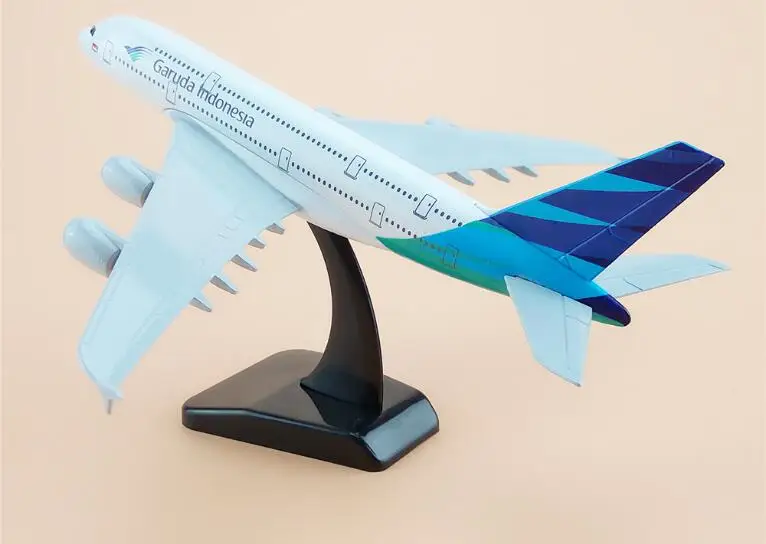 19cm Collectible Airplane Model Indonesia Airways A380 Aircraft Alloy Plane Model Diecast Souvenir Vehicles Gift Toy