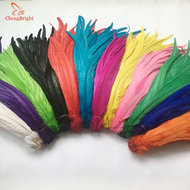 

ChengBright New Wholesale 500PCS 35-40CM Natural Rooster tail Feather For Decoration Craft Feather Christma Diy Pheasant Feather