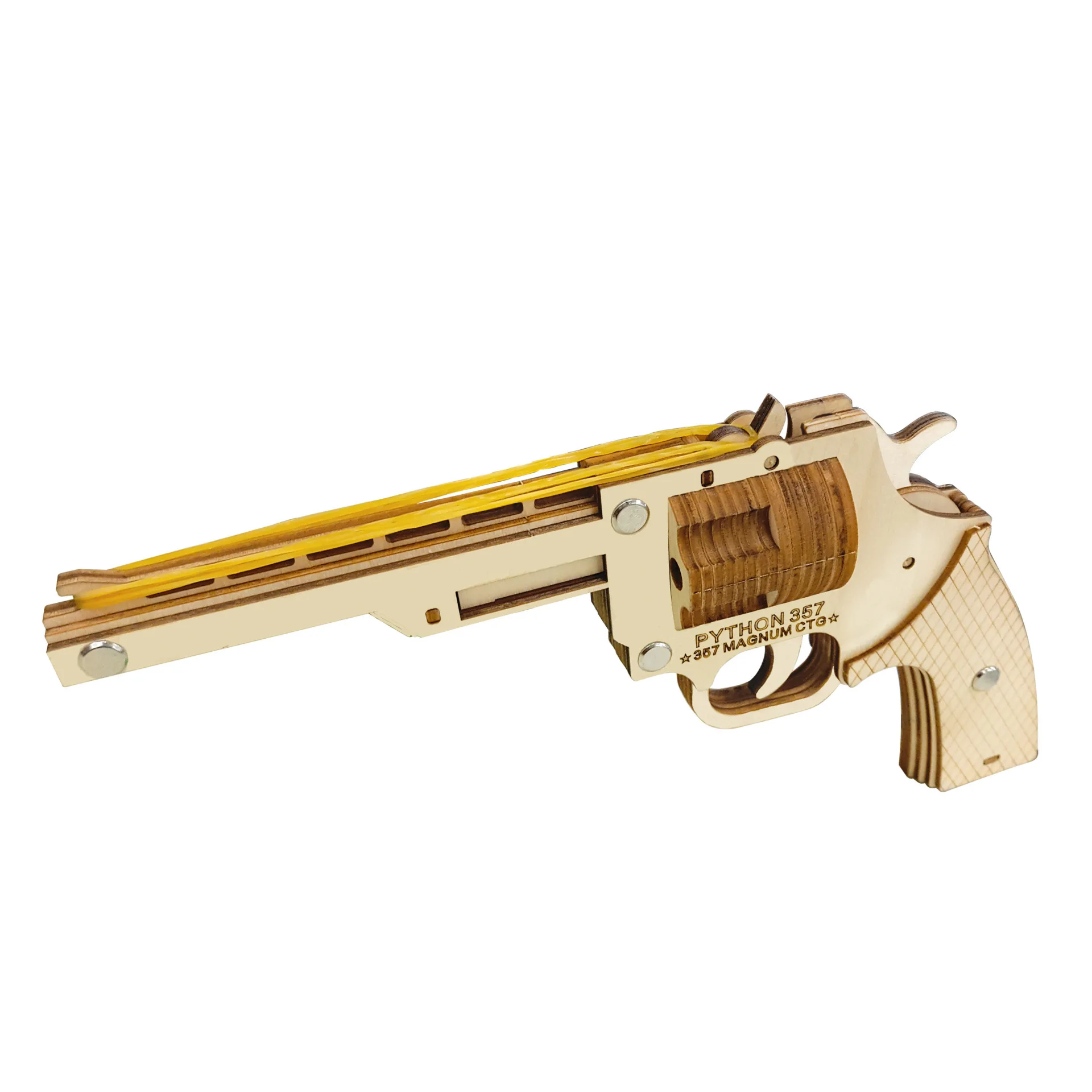 

Semi-auto Rubber Band Cutting 3D Wooden Puzzle Gun Woodcraft Assembly Kit Revolver wooden toys Wooden Shooting Toy Guns Boys