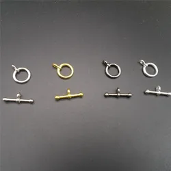 10set/lot Alloy Metal Toggle Clasps For Necklaces 12*20mm Gold Silver Color End Connectors Hooks DIY Jewelry Making Findings