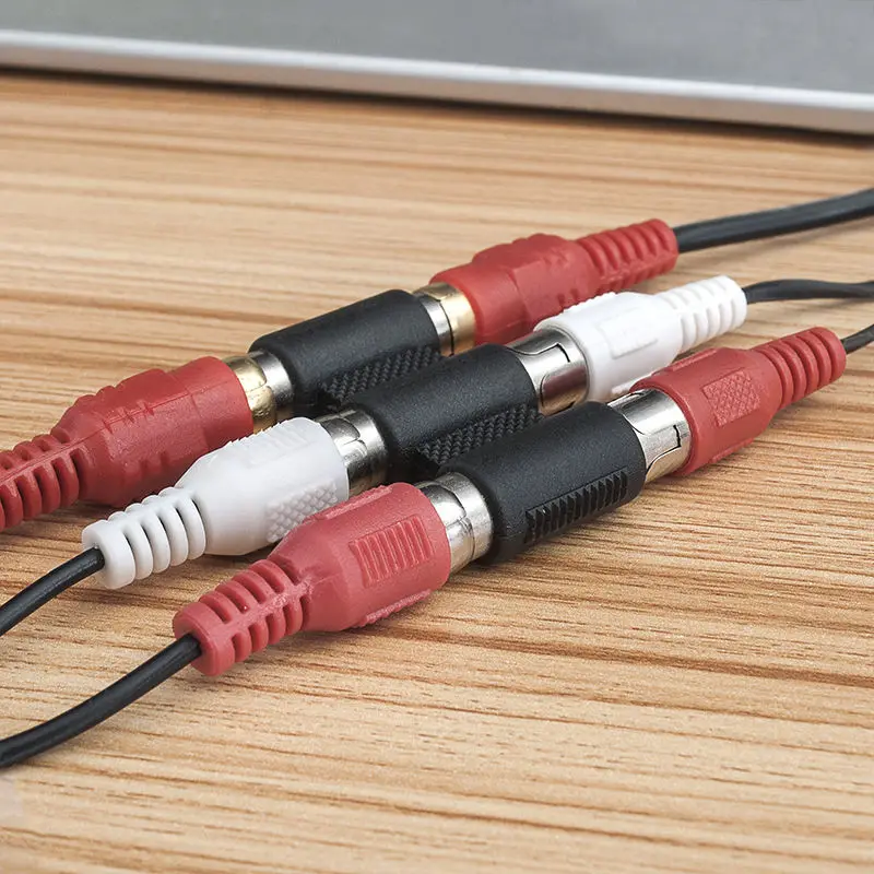 3 RCA AV Audio VideoหญิงหญิงCouplerแจ็คอะแดปเตอร์3RCAเชื่อมต่อใหม่
